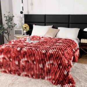 Pătură cocolino reiată 200x230 cm, roșu melanj