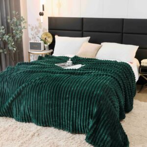 Pătură cocolino reiată 200x230 cm, verde smarald